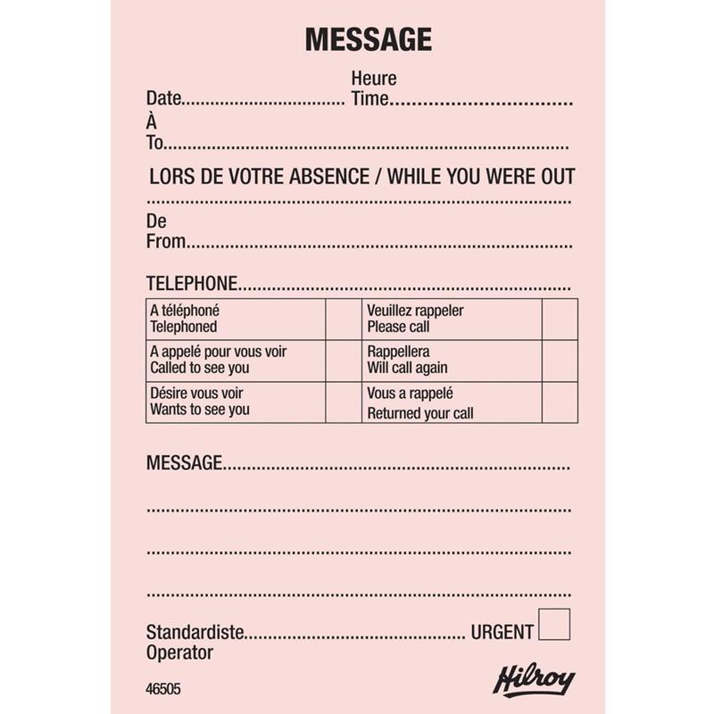 Image Telephone Message Pad