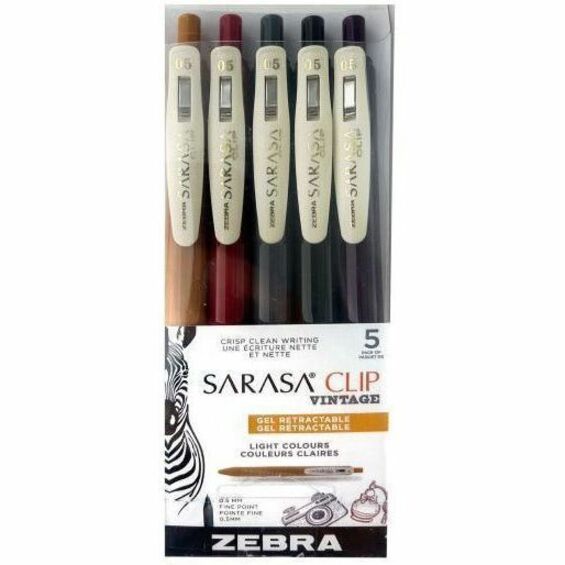 Image Zebra Sarasa Clip Vintage Retractable Gel Ink Pens